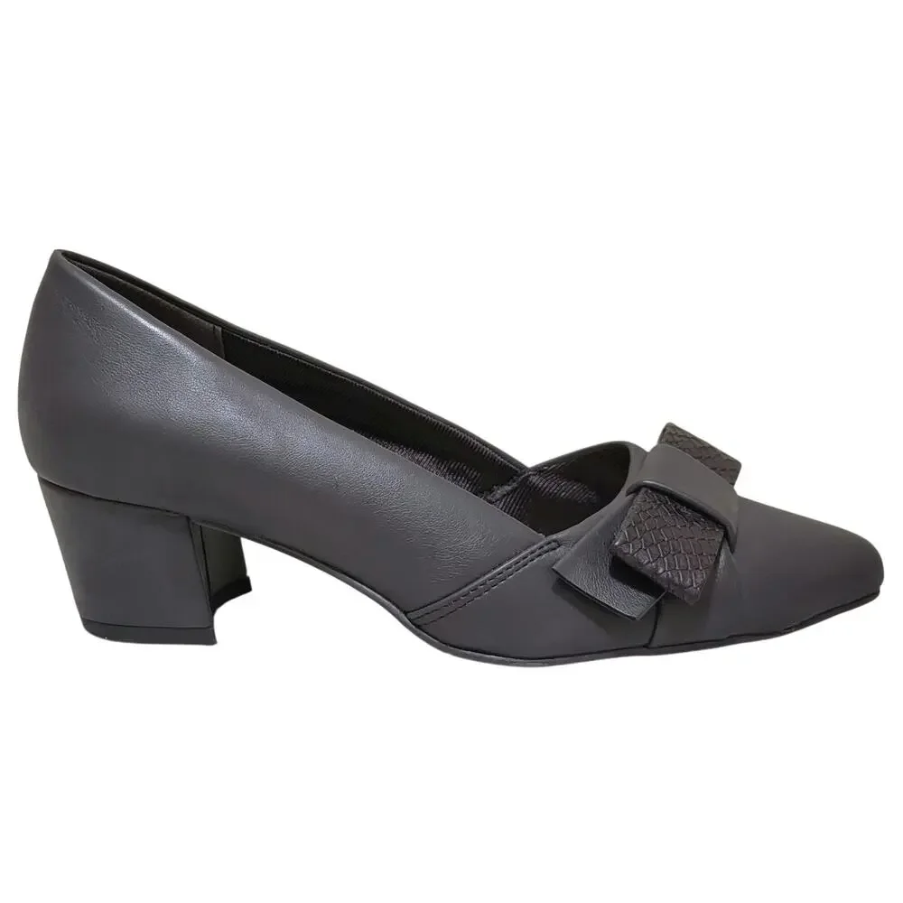 Easy Street Women Triana Pointed Toe Pump Heels Size US 6M Dark Grey Brown Snake
